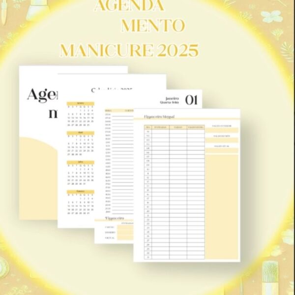 Combo Agendamento Manicure - 10 Agendas em 5 Cores Diferentes - Imagem 2
