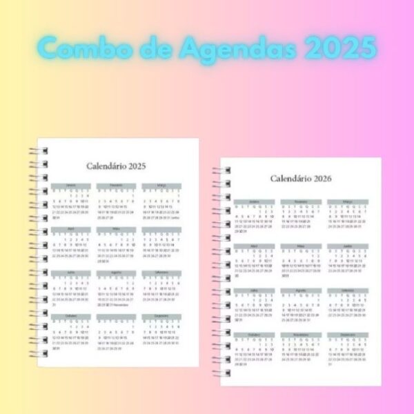 Combo com 2 Agendas Básicas 2025 - Arquivo Digital - Imagem 2