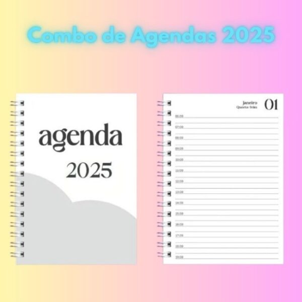 Combo com 2 Agendas Básicas 2025 - Arquivo Digital - Imagem 4