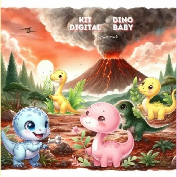 Kit Digital Dinossauro Baby - Imagem 3
