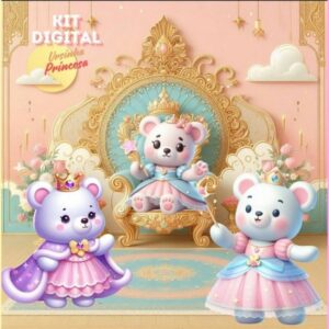 Kit Digital Ursinha Princesa