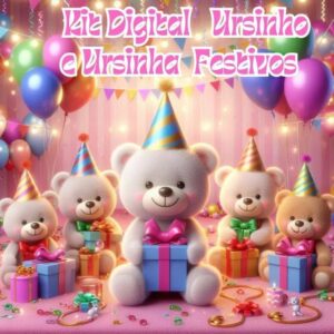 Ursinho 3D de Festa - Kit Digital