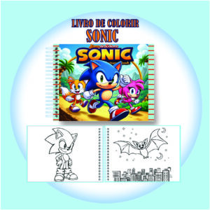 Arquivo Digital Livro de Colorir Fofo do Sonic