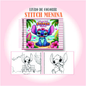Livro de Colorir Fofo Stitch Menina