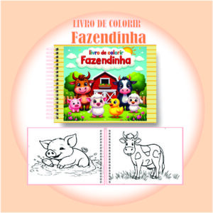 Arquivo Digital Livro de Colorir Fazendinha Fofo