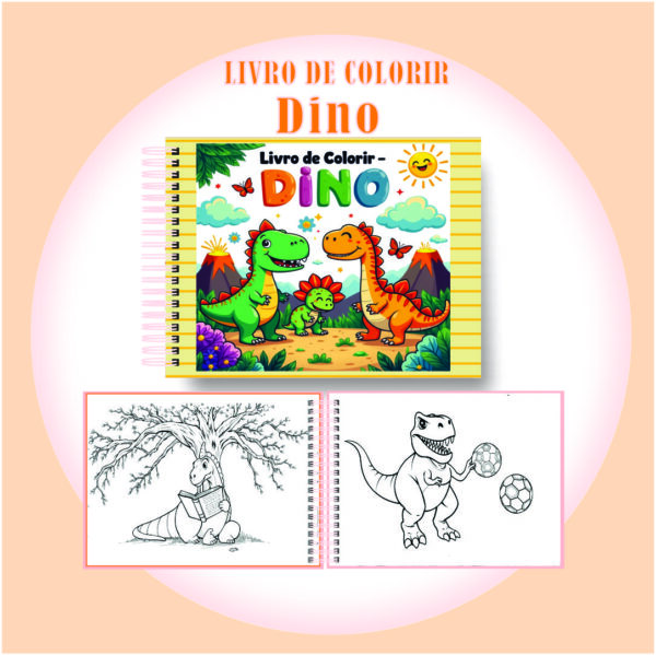 Arquivo Digital Livro de Colorir Dino