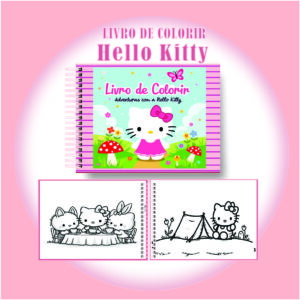 Arquivo Digital Livro de Colorir Hello Kitty Fofa