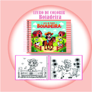 Arquivo Digital Livro de Colorir Boiadeira Fofa