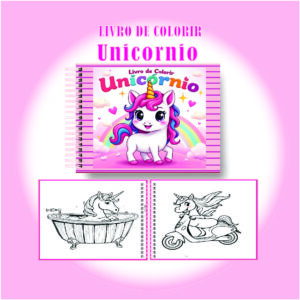 Arquivo Digital Livro de Colorir Unicórnio Mágico