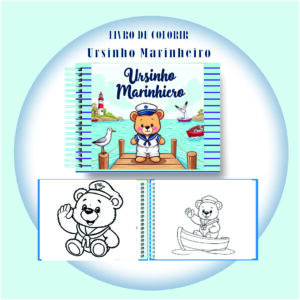 Arquivo Digital Livro de Colorir Ursinho Marinheiro