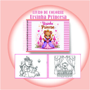 Arquivo Digital Livro de Colorir Ursinha Princesa