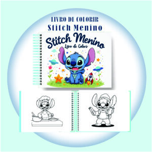 Arquivo Digital Livro de Colorir Stitch Menino