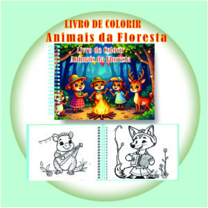 Arquivo Digital Livro de Colorir Animais da Floresta Juninos