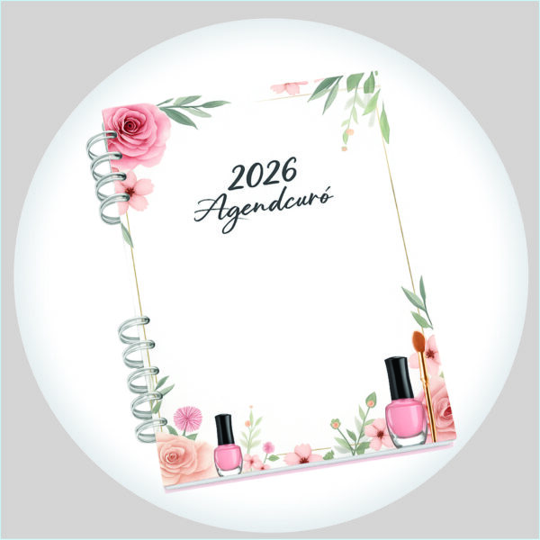 Arquivo Digital Agendamento Cinza Claro Manicure 2026