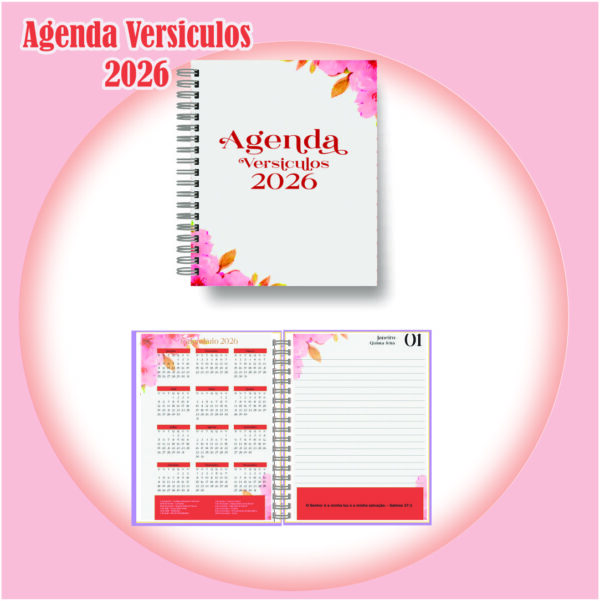 Arquivo Digital  Agenda de Versículos 2026 Marsala Floral