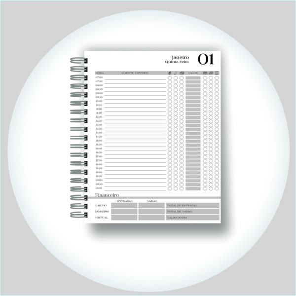 Arquivo Digital Agendamento Cinza Claro Manicure 2026 - Imagem 2