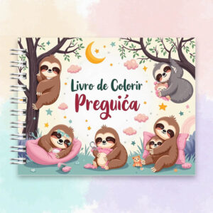Arquivo Digital Livro de Colorir Bicho Preguiça