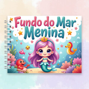 Arquivo Digital Livro de Colorir Fundo do Mar Menina
