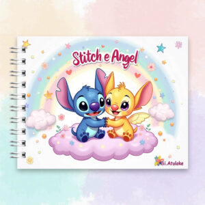 Arquivo Digital Livro de Colorir Stitch e Angel