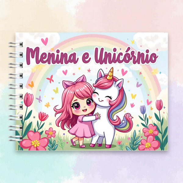 Arquivo Digital Livro de Colorir  Menina e Unicórnio